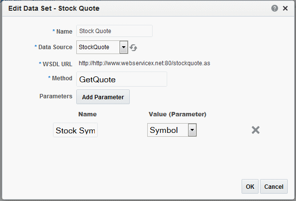 Adding parameter to Web Service data set