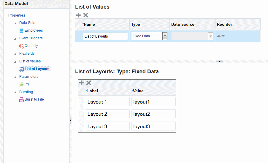 Defining the List of Values