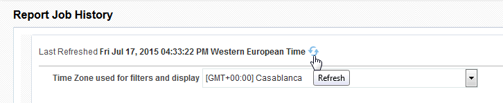 Refreshing report job history