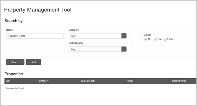 This image shows the Property Management Tool form.