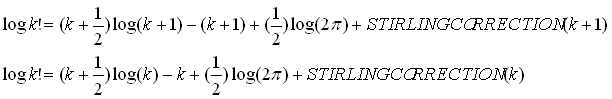 eq of stirling correction