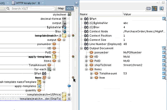 Sample debugger data –names and values