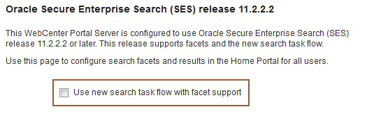 Search option for using facet support