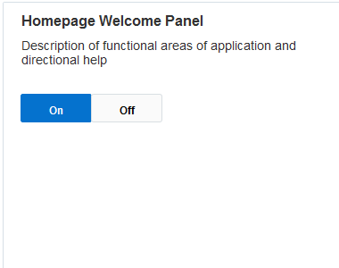 Welcome Panel Preferences