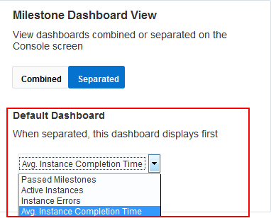 Milestone Dashboard View Preference Separated