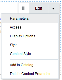 Component Toolbar: View Actions Menu