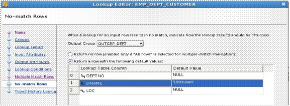 OWB match no rows using predefined value OWB match no rows using predefined value