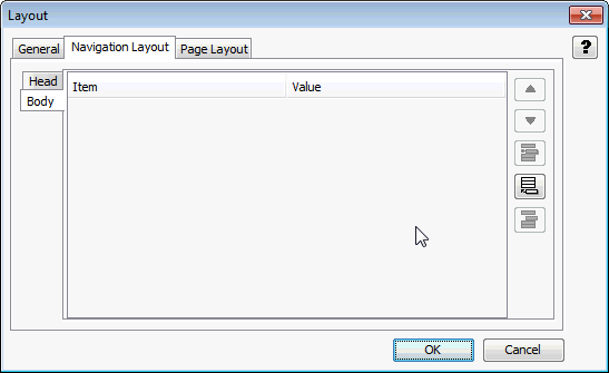 This is the Navigation Layout tab of the Layout dialog box