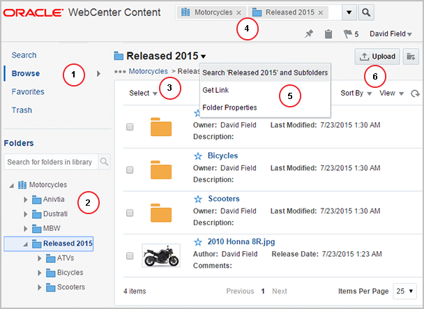 Oracle WebCenter Content Screenshot