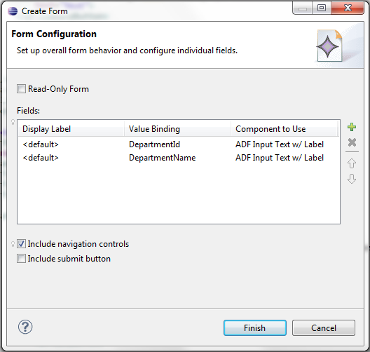 Create form dialog