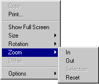 Screen image of default Zoom menu