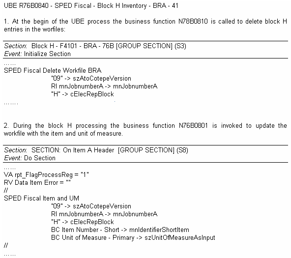 Exemplo de N76B0801 - Função de Negócios