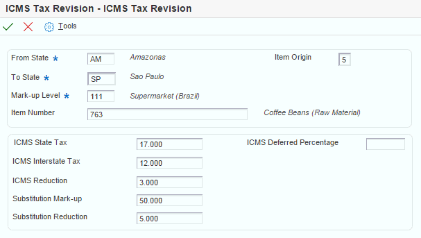 Tela Revisão do ICMS