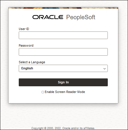 Janela de sinal PIA do Cloud Manager