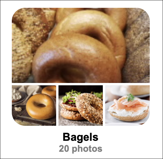 Esta imagem mostra imagens na categoria Bagels.