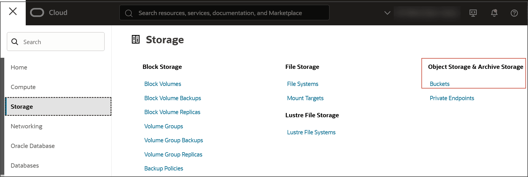 Veja a seguir a descrição da ilustração oci-storage-objstr.png
