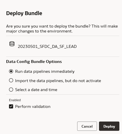 Veja a seguir a descrição da ilustração deploy-data-config-bundle.png Veja a seguir a descrição da ilustração deploy-data-config-bundle.png
