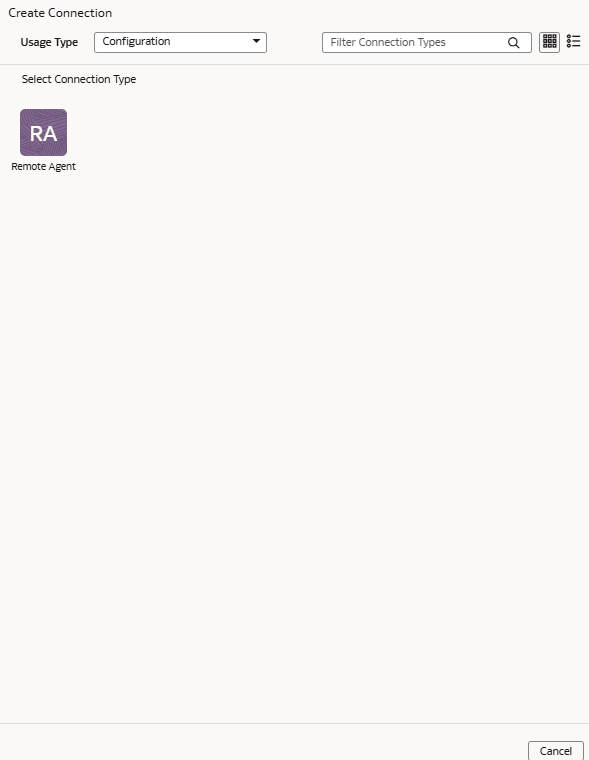 Opção de conexão do Agente Remoto