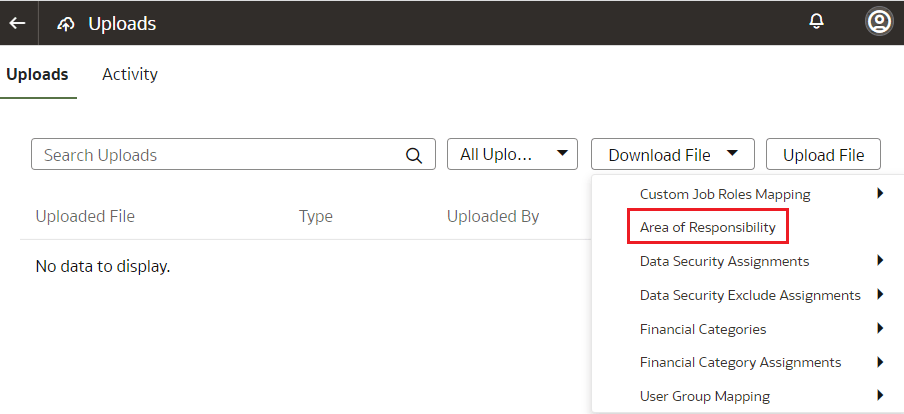 Fazer Download do arquivo da Área de Responsabilidade