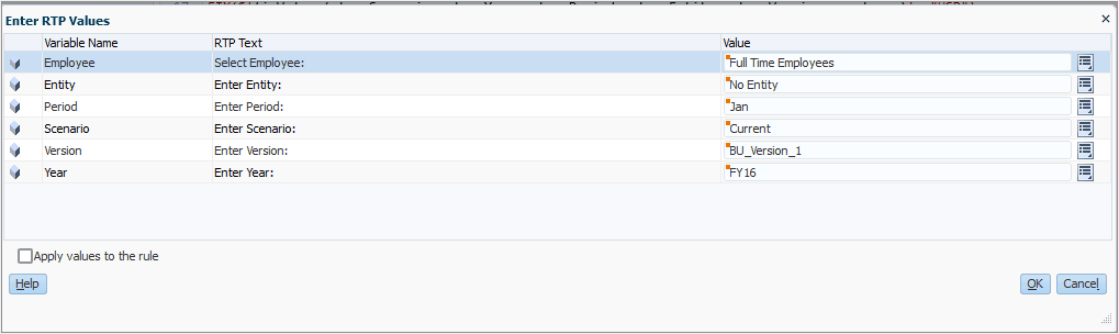 Opções do Editor de Regras