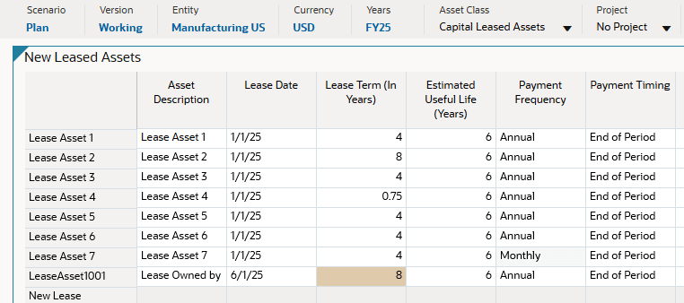Definir prazo de leasing