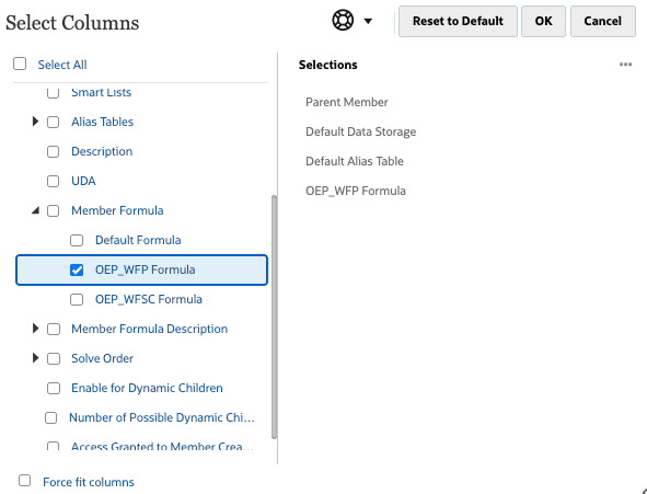 Seleções de coluna