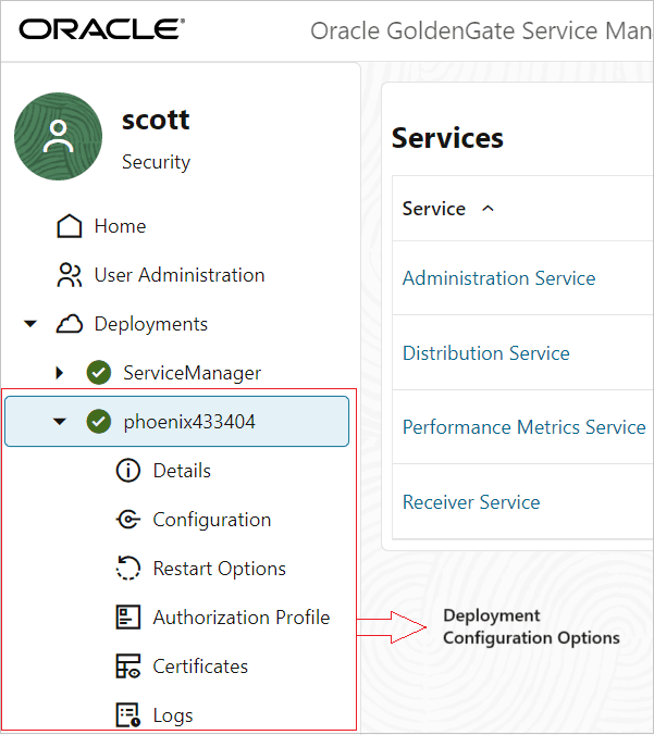 Opções de configuração de implantação