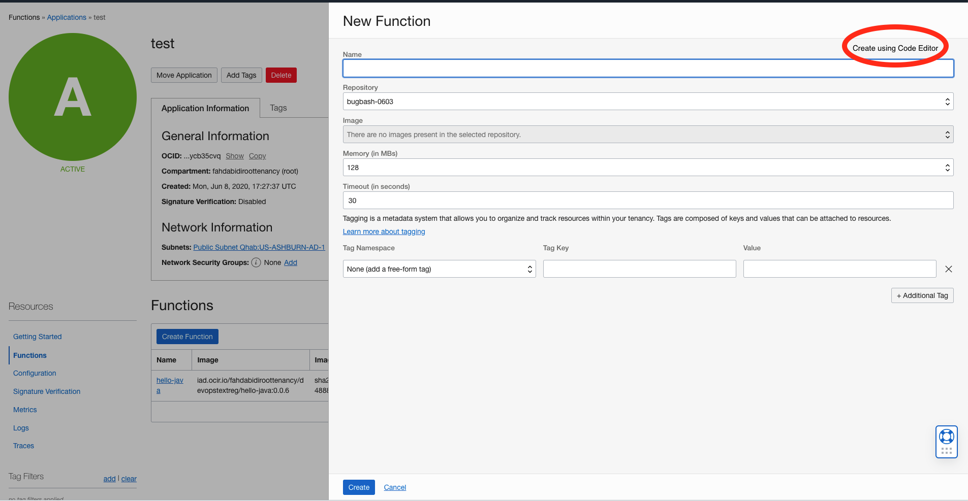 Iniciando o Code Editor por meio de um workflow de serviço da console