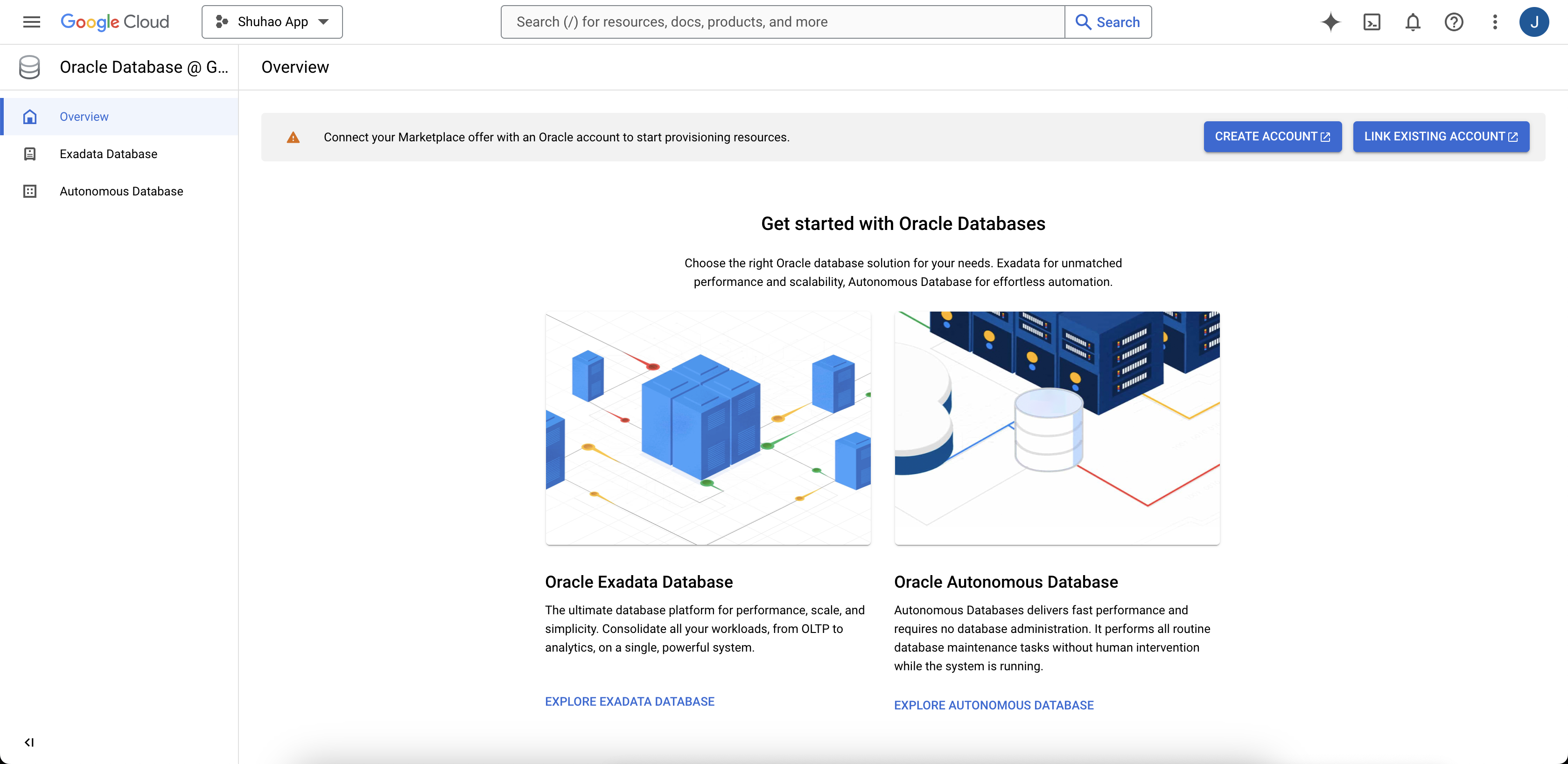 Clique para expandir Uma imagem da página Visão Geral do Oracle AI Database@Google Cloud.