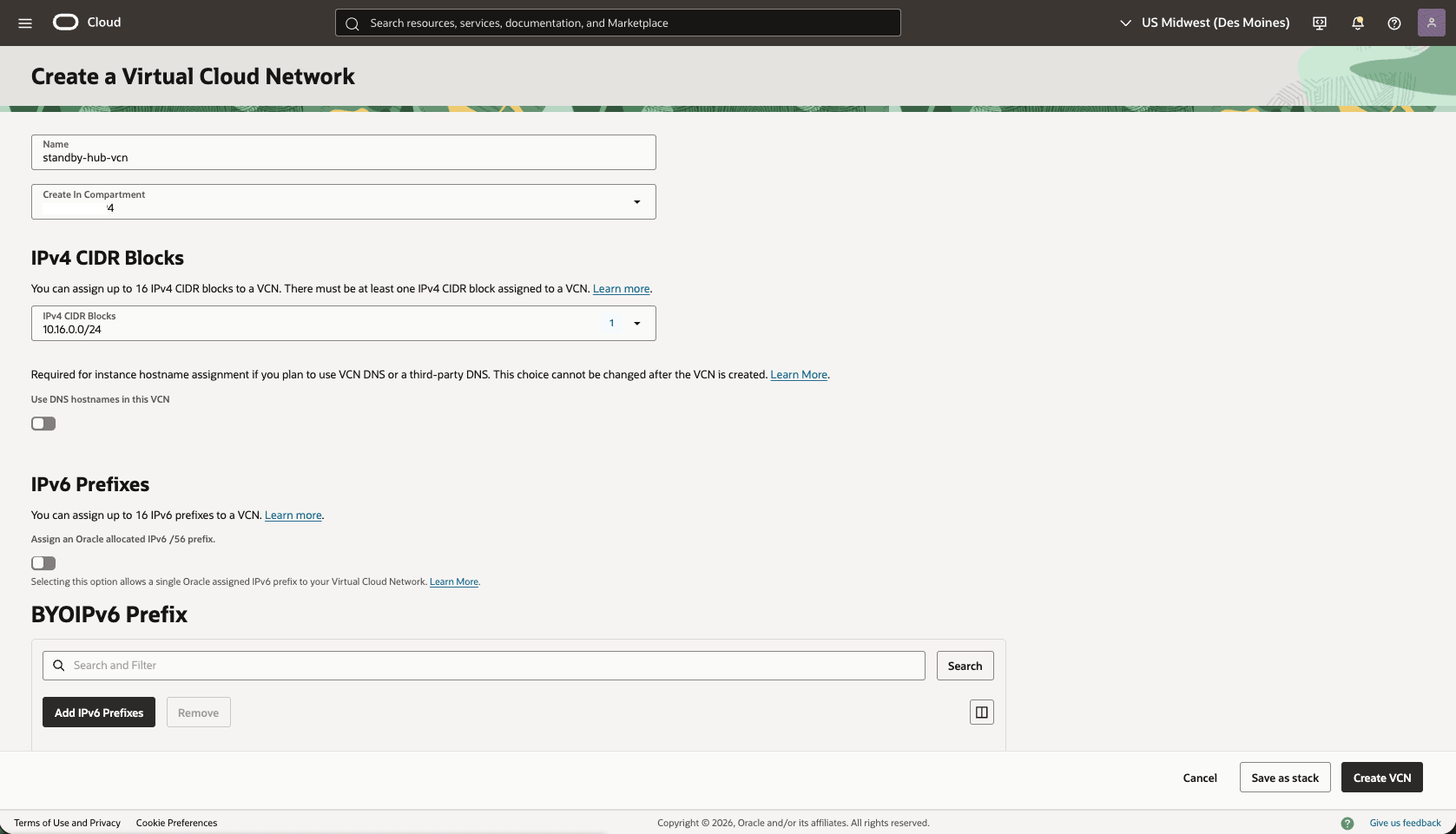 Esta captura de tela mostra como configurar a rede na região stand-by.