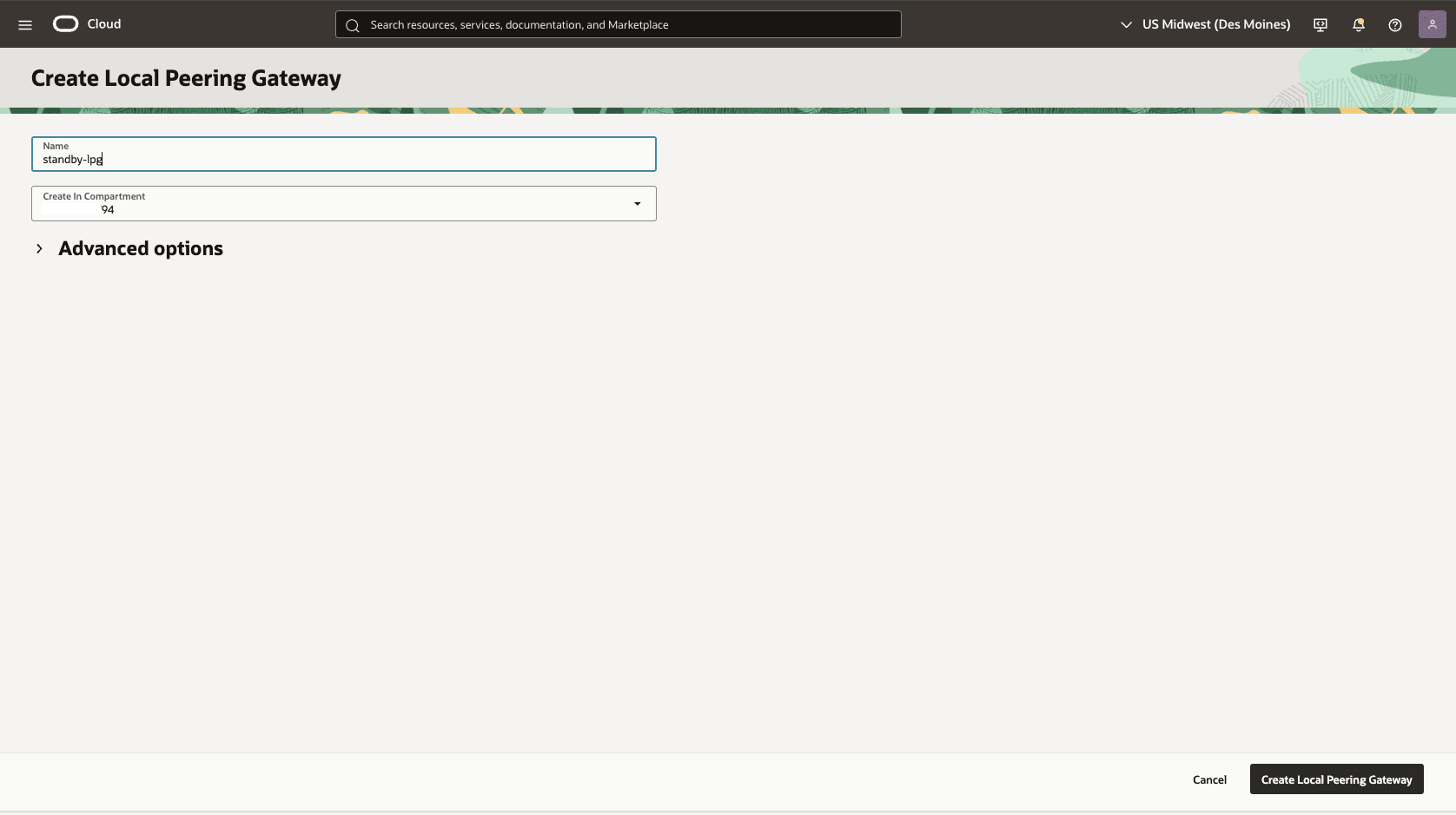 Esta captura de tela mostra como configurar a rede na região stand-by.