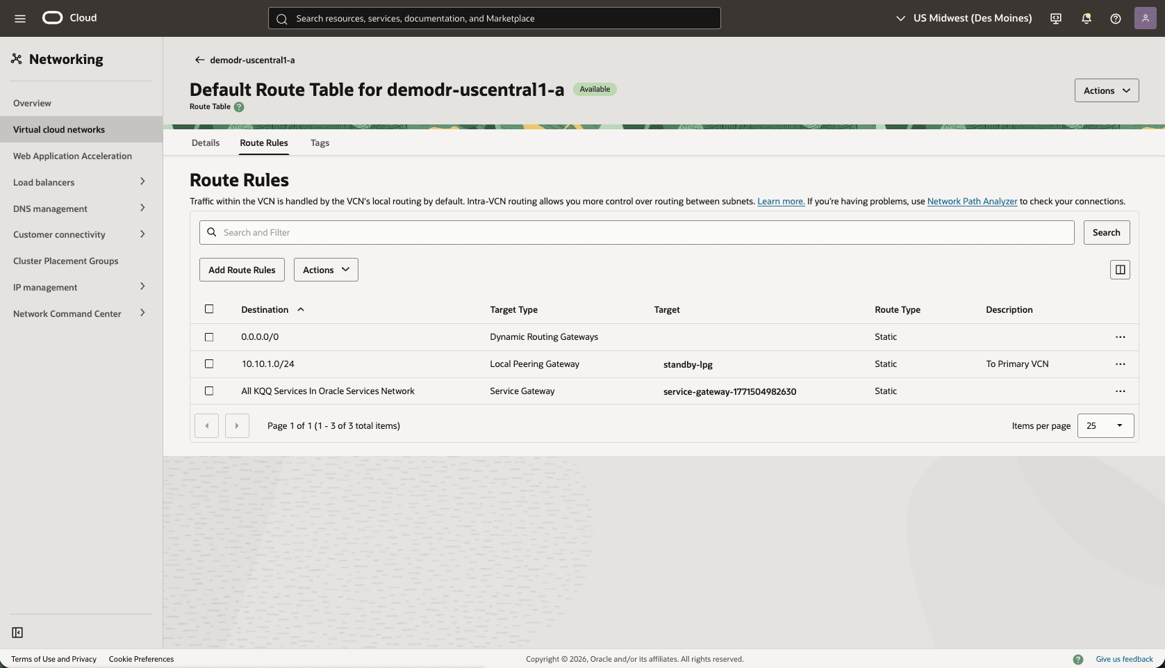 Esta captura de tela mostra como configurar a rede na região stand-by.