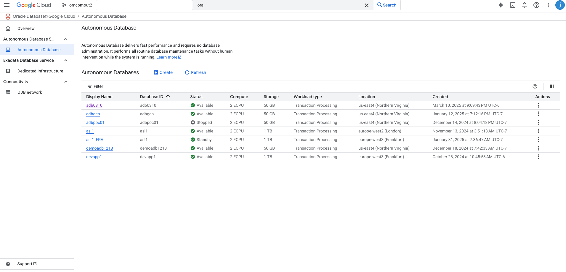 Autonomous AI Database (Serverless)