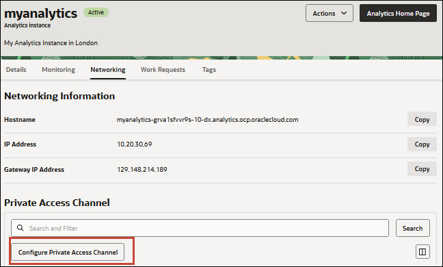 Botão Configurar Canal de Acesso Privado Botão Configurar Canal de Acesso Privado