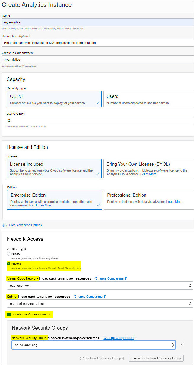 Uma descrição de oac_console_private.jpg é mostrada a seguir Uma descrição de oac_console_private.jpg é mostrada a seguir