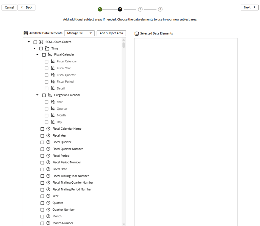 Etapa 2 do assistente na página Criar uma Área de Assunto Etapa 2 do assistente na página Criar uma Área de Assunto