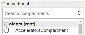 Selecionar uma lista de Compartimentos expandida para exibir uma hierarquia de compartimentos