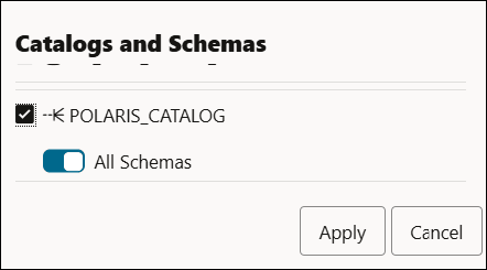 Veja a seguir a descrição da ilustração catalogs-schemas-polaris-catalog.png