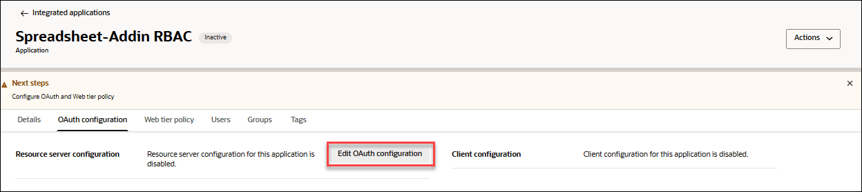 Descrição da ilustração rbac-edit-oauth.png a seguir