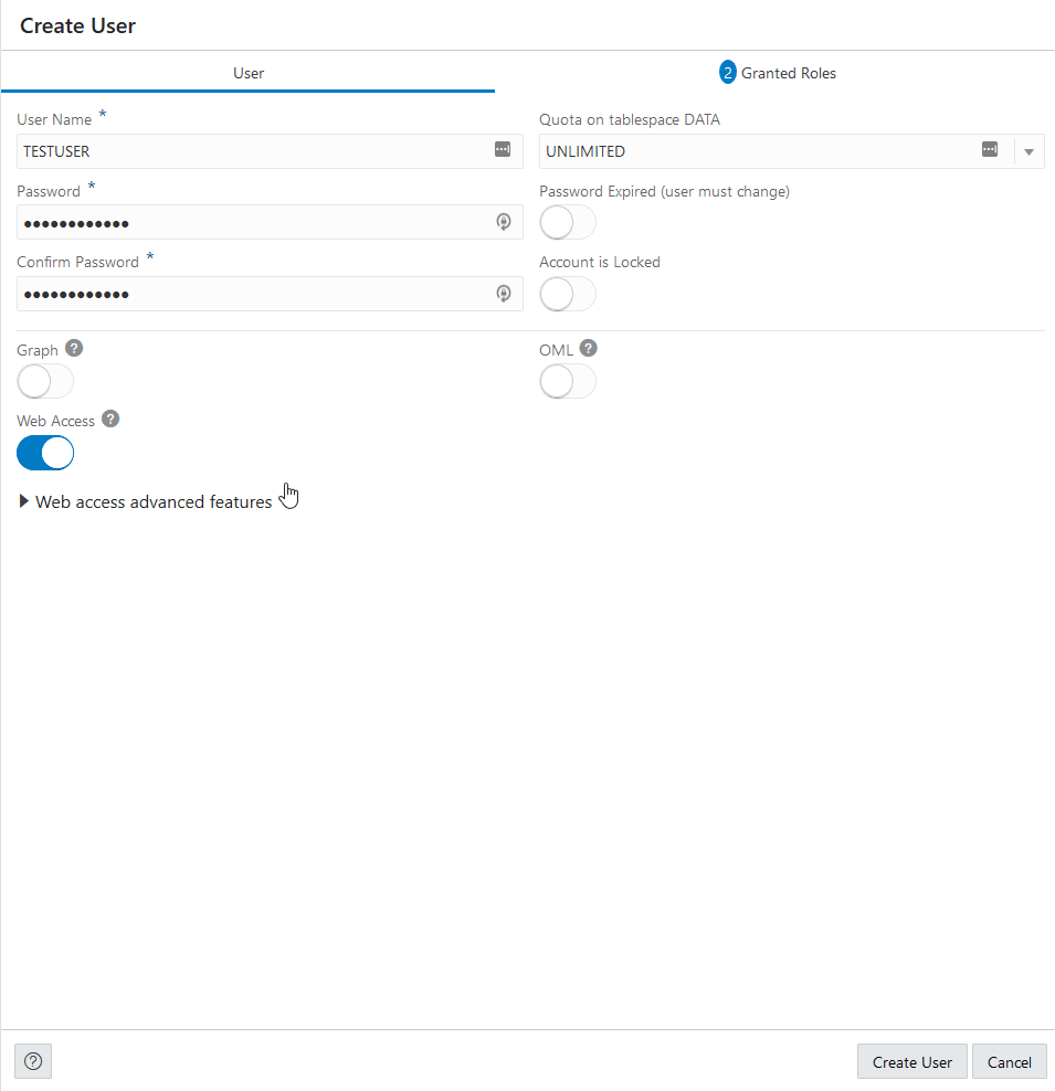 Description of database_actions_create_user_for_mongodb_use.png follows Description of database_actions_create_user_for_mongodb_use.png follows