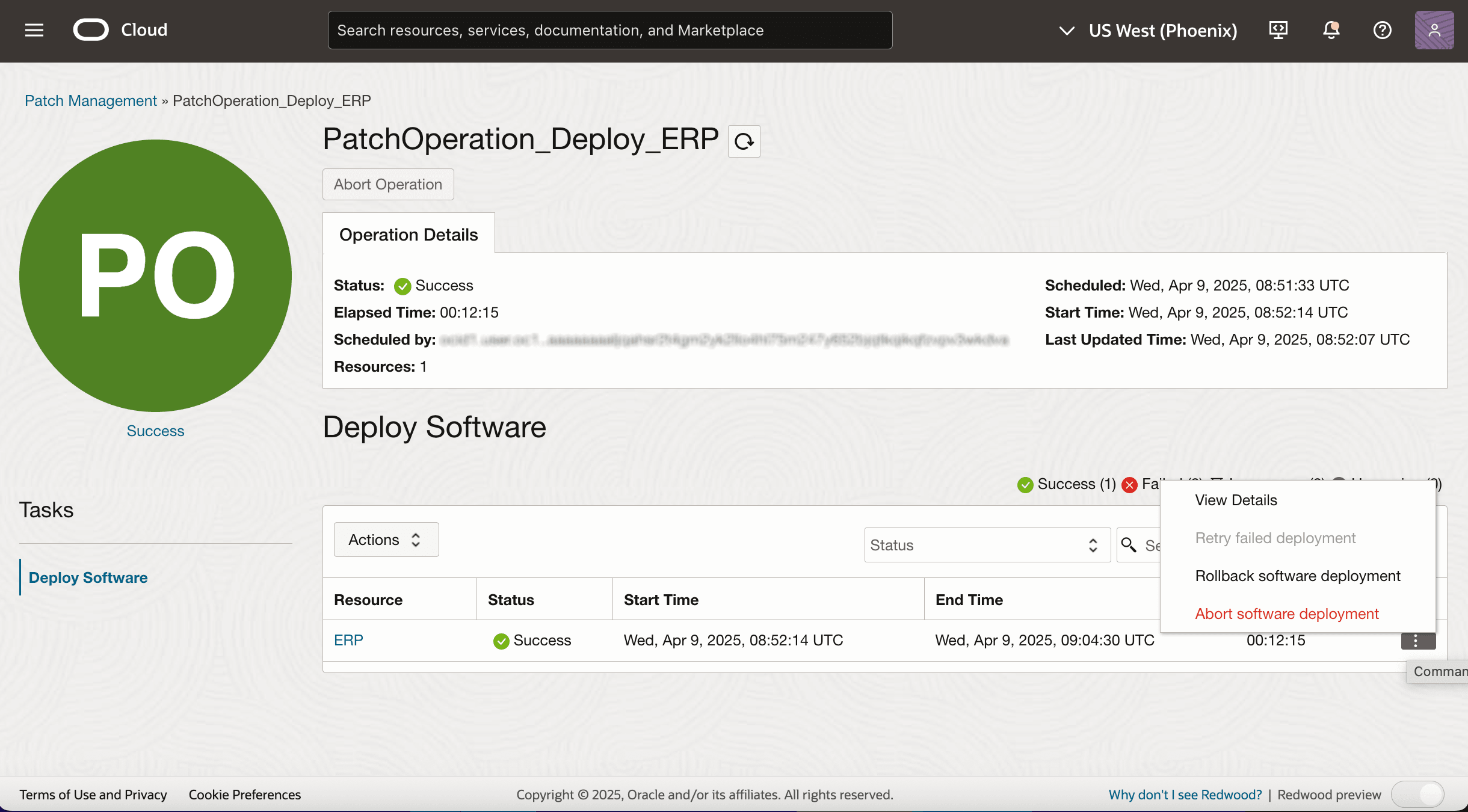 Tarefas que podem ser capturadas em uma operação de patch