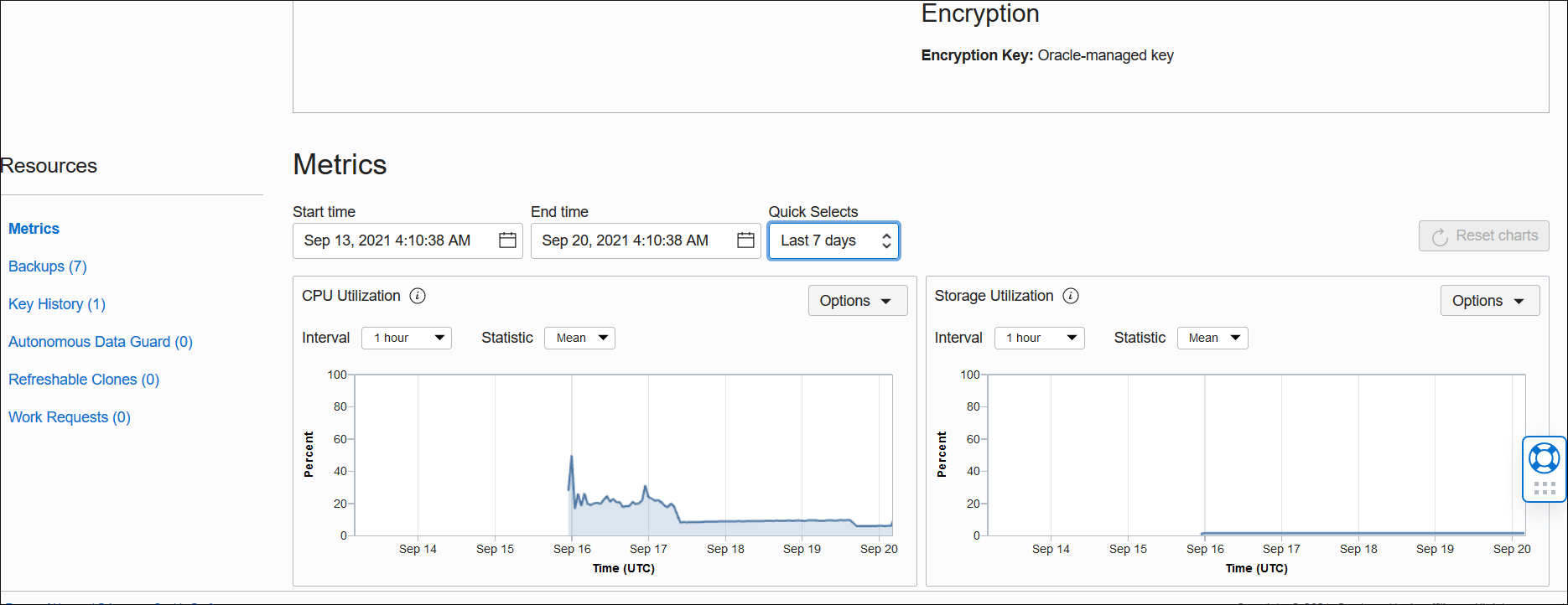 As imagens mostram a home page do Autonomous Database.