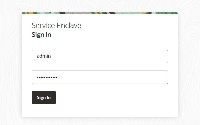 Figura mostrando a página de conexão do Service Enclave.