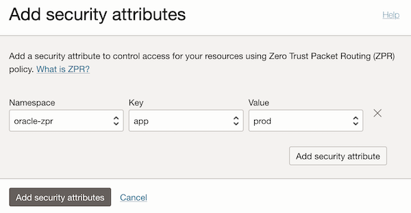 Captura de tela mostrando a seleção do atributo de segurança. Captura de tela mostrando a seleção do atributo de segurança.