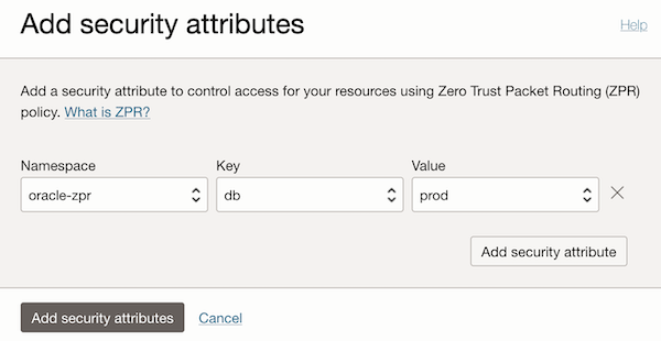 Captura de tela mostrando a seleção do atributo de segurança. Captura de tela mostrando a seleção do atributo de segurança.