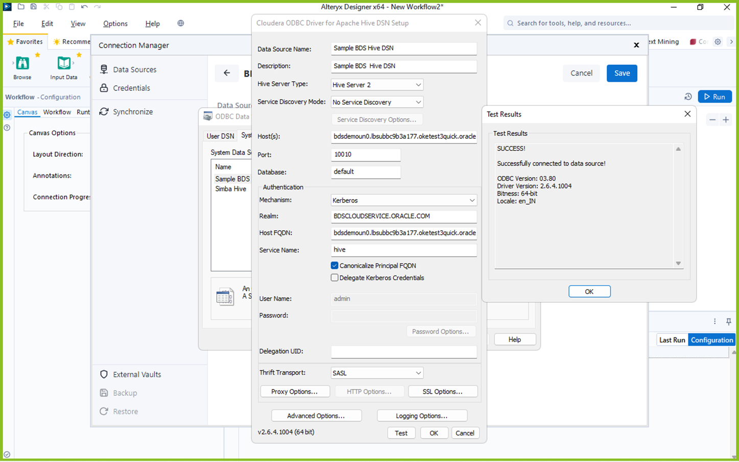 Testar Conexão do Hive