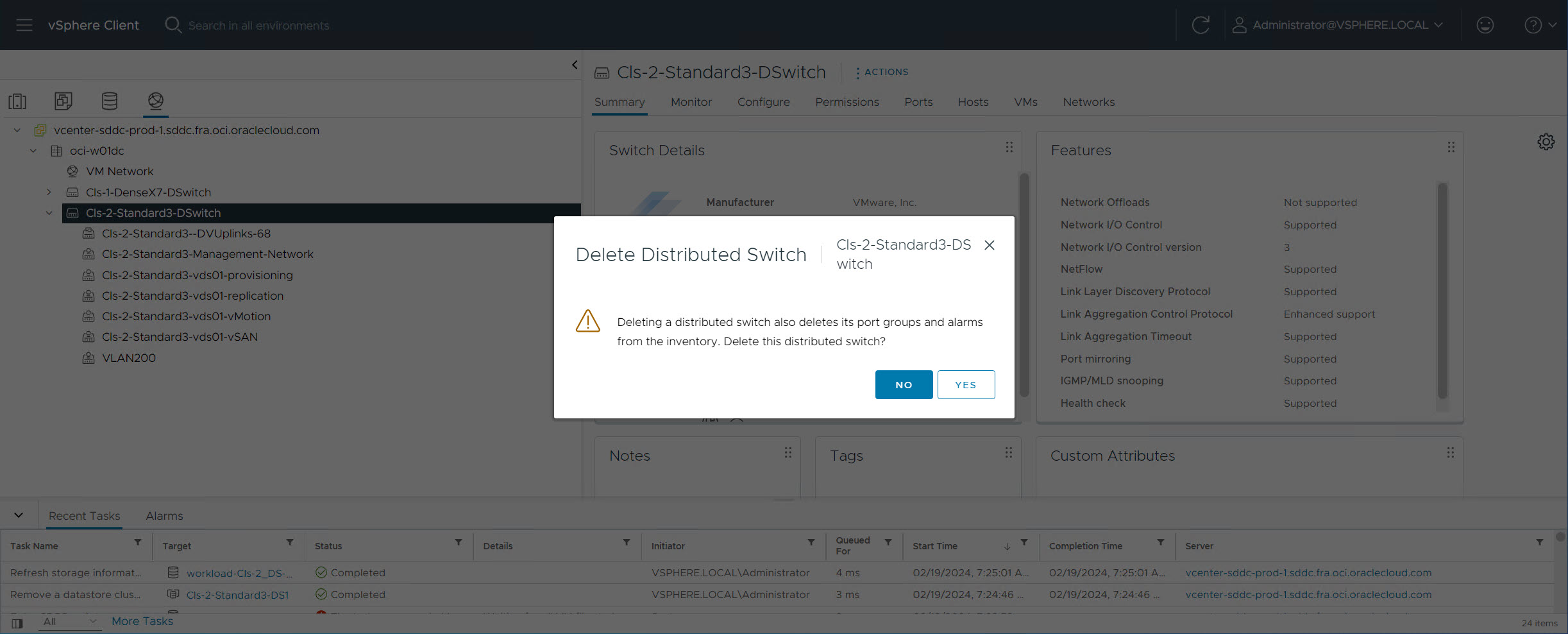 vCenter - Excluir vDS