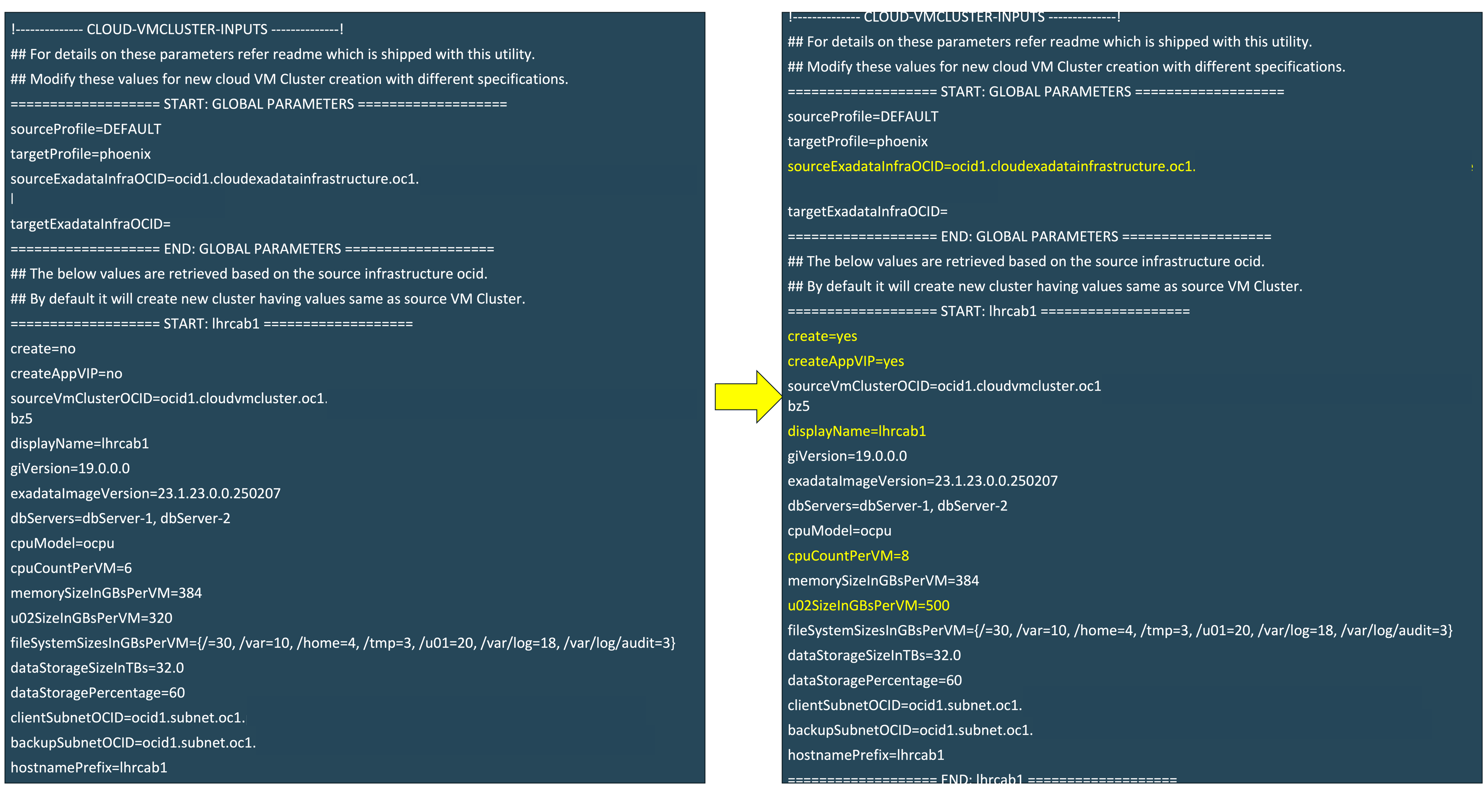 Imagem mostrando o cluster de modificação de vm na nuvem
