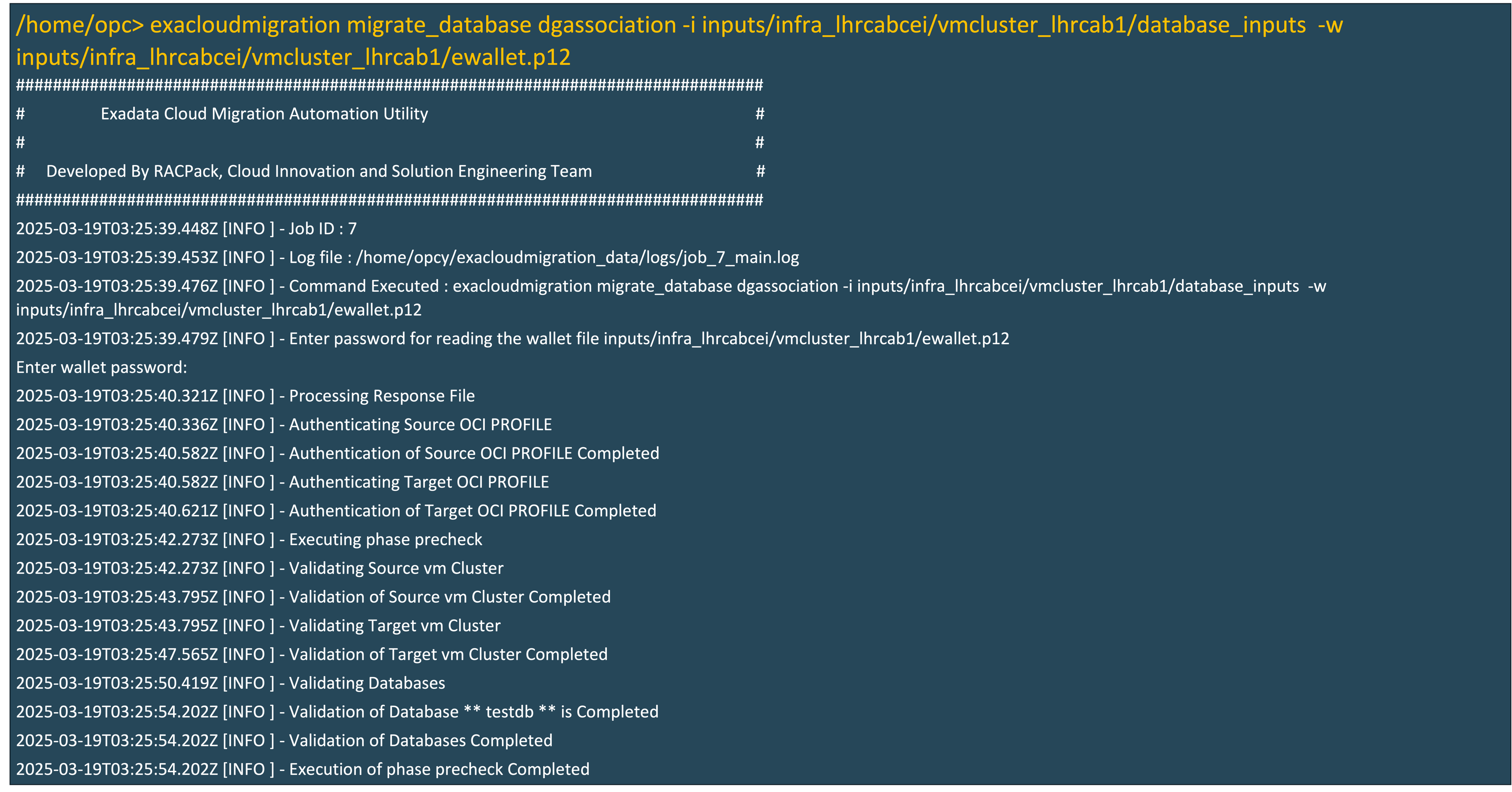 Imagem mostrando a associação do data guard de configuração