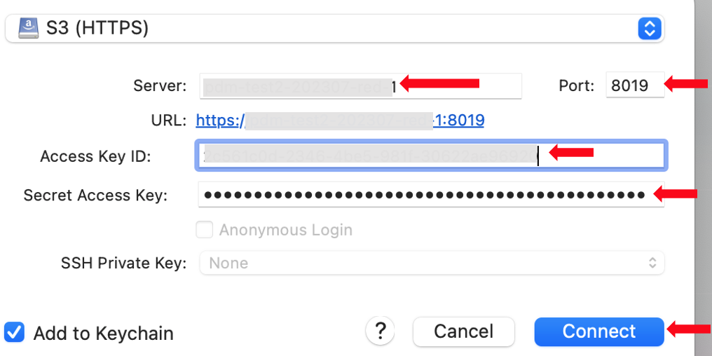Digite as informações do Roving Edge Infrastructure e as informações de chave de acesso do cliente para conexão Imagem 20